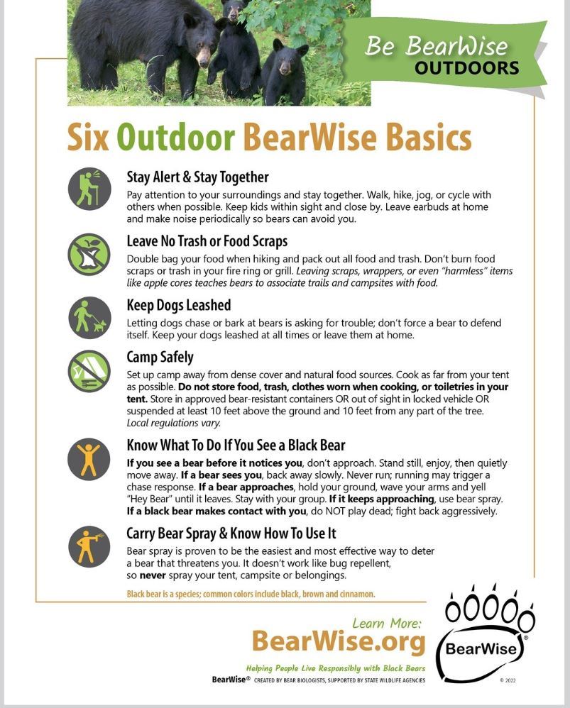 Six outdoor Bearwise Basics