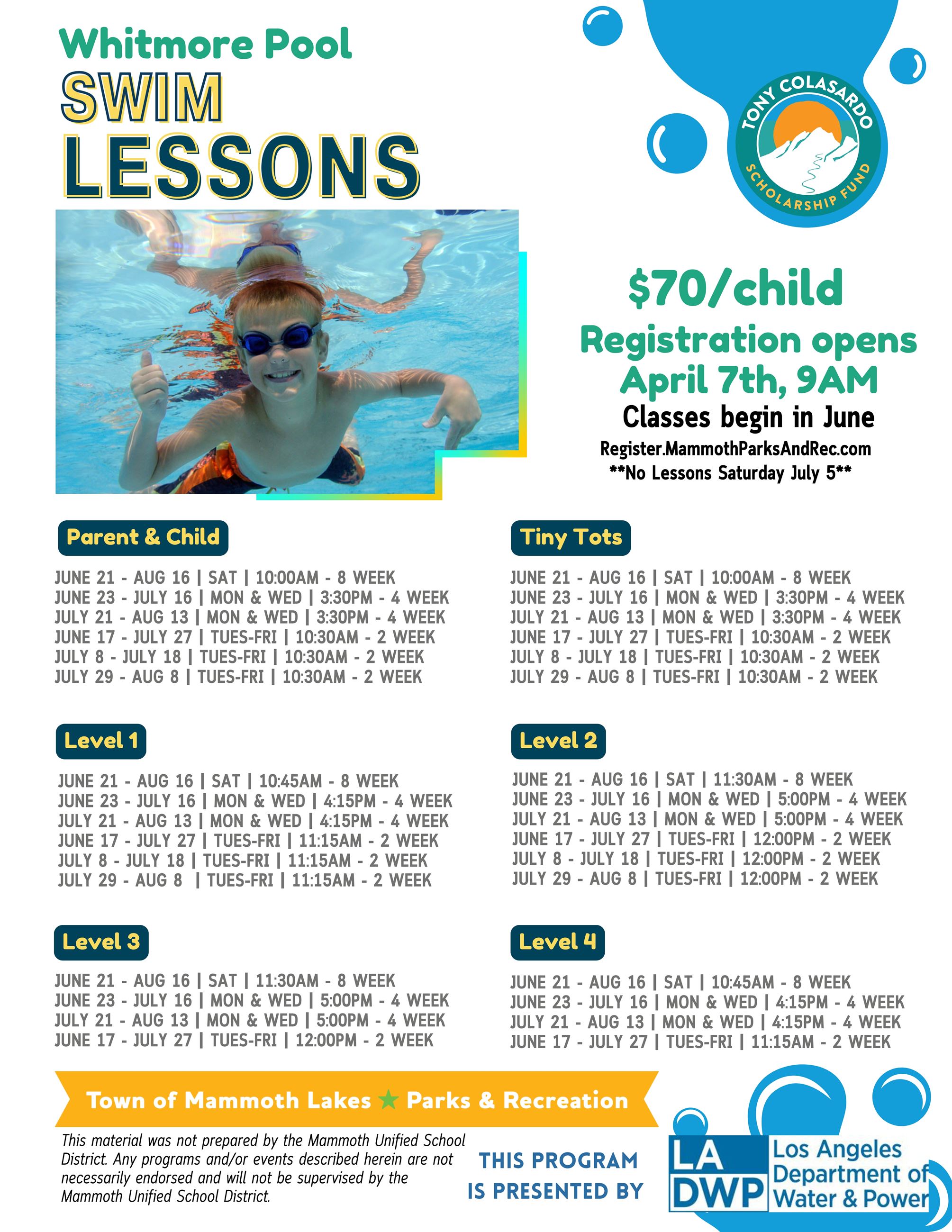 2025 Swim Lessons Flyer LADWP